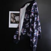 加绒夹克衫 加厚短款 圆领卫衣外套开衫 长袖 小碎花棒球服女全棉大码