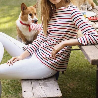 长袖英伦风厚实条纹针织纯棉亲肤