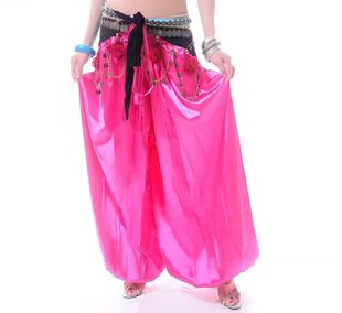 肚皮舞色丁大灯笼裤部落ATS灯笼裤裙男士舞台演出服绸缎长裤