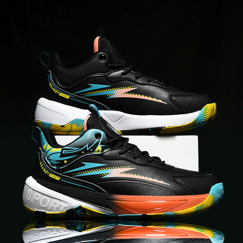 大码篮球皮面防水青少年运动鞋