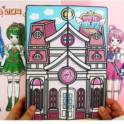 免剪换装纸娃娃安静书制作DIY材料包女孩玩具可爱发光