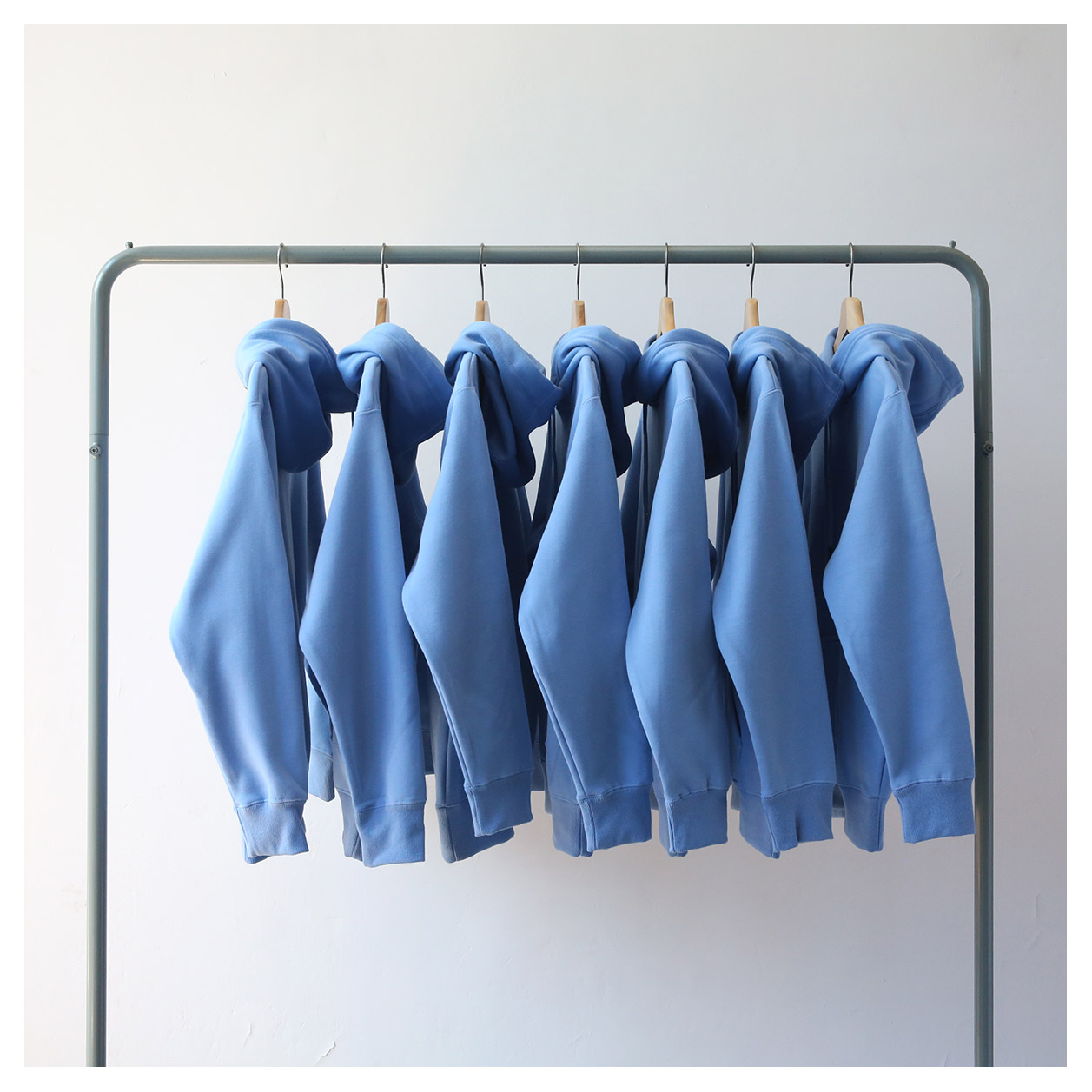 冬季银狐绒卡罗蓝卫衣连帽