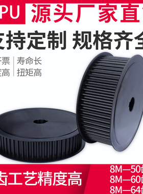 同步带轮8M-60齿/50齿/64齿/72齿 1:2组合传动皮带轮同步带轮套装