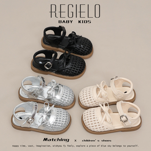 女童包头凉鞋2026夏季新款儿童鞋子小女孩公主鞋编织宝宝凉单鞋潮