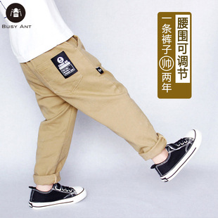 子春秋2023修身 男童休闲裤 一条 弹力卡其黑色宝宝 清仓10元