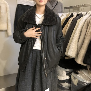 90白鸭绒皮衣羽绒服女2025冬季新款韩版宽松毛毛翻领短外套MG962