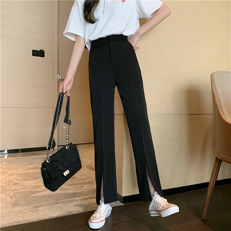 Real price - split suit pants women's spring and autumn 2021 new style high waist and thin drooping pants