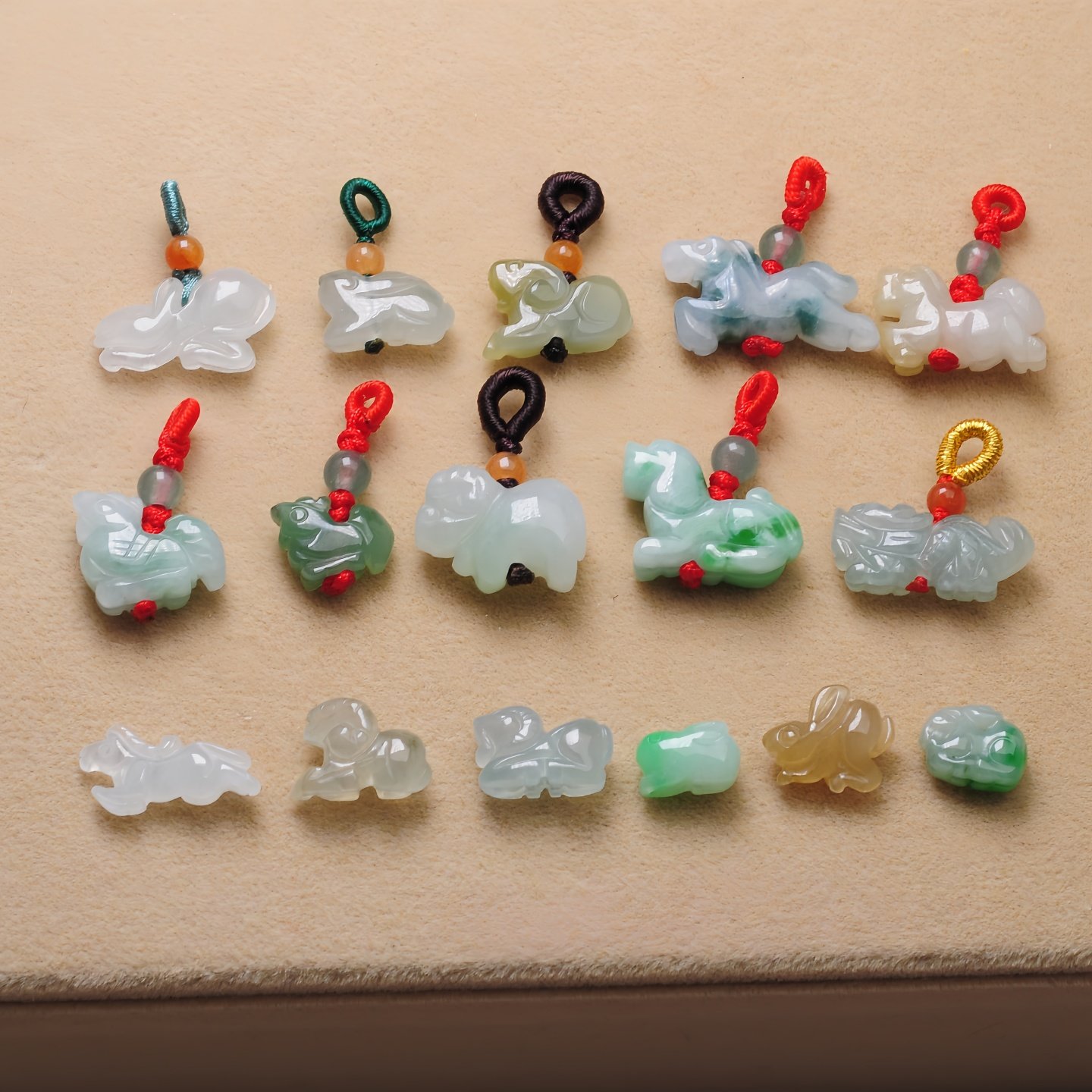 翡翠十二生肖小滴溜手串手链diy饰品配件小羊狗马虎狗猪挂件提溜