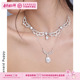 漫舞 蕾丝流苏水滴925纯银吊坠项链女轻奢小众锁骨链choker