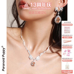 925纯银蝴蝶结项链女轻奢高级感锁骨链 圆舞曲 PP饰品 明星同款