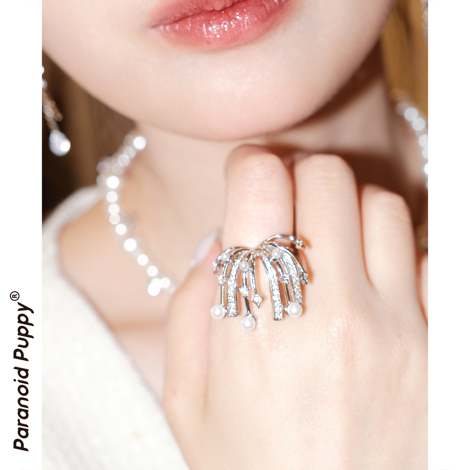 PP饰品 烟花·小众戒指造型感食指戒百搭高级感复古手饰开口可调