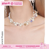 现货·明星同款 绫 vintage马卡龙爱心珍珠项链轻奢锁骨链choker