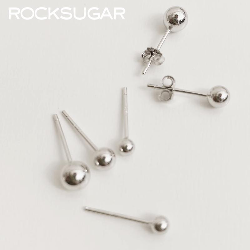 【福利】925纯银欧美极简约复古混搭迷你防过敏球球圆珠耳钉男女