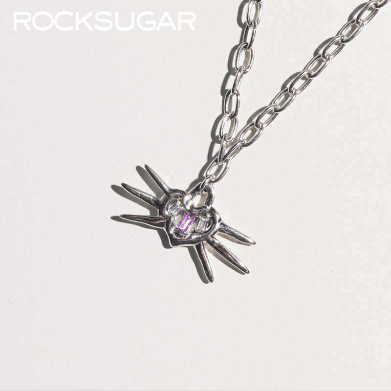 镶钻小众爱心形S925银多戴法项链