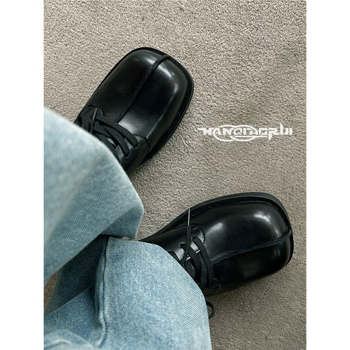 韩桥日记厚底德比鞋简约皮鞋