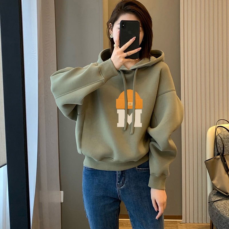 秋冬连帽卫衣小个子洋气减龄上衣