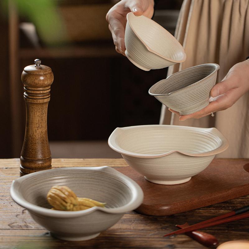 日式大容量手作极简碗