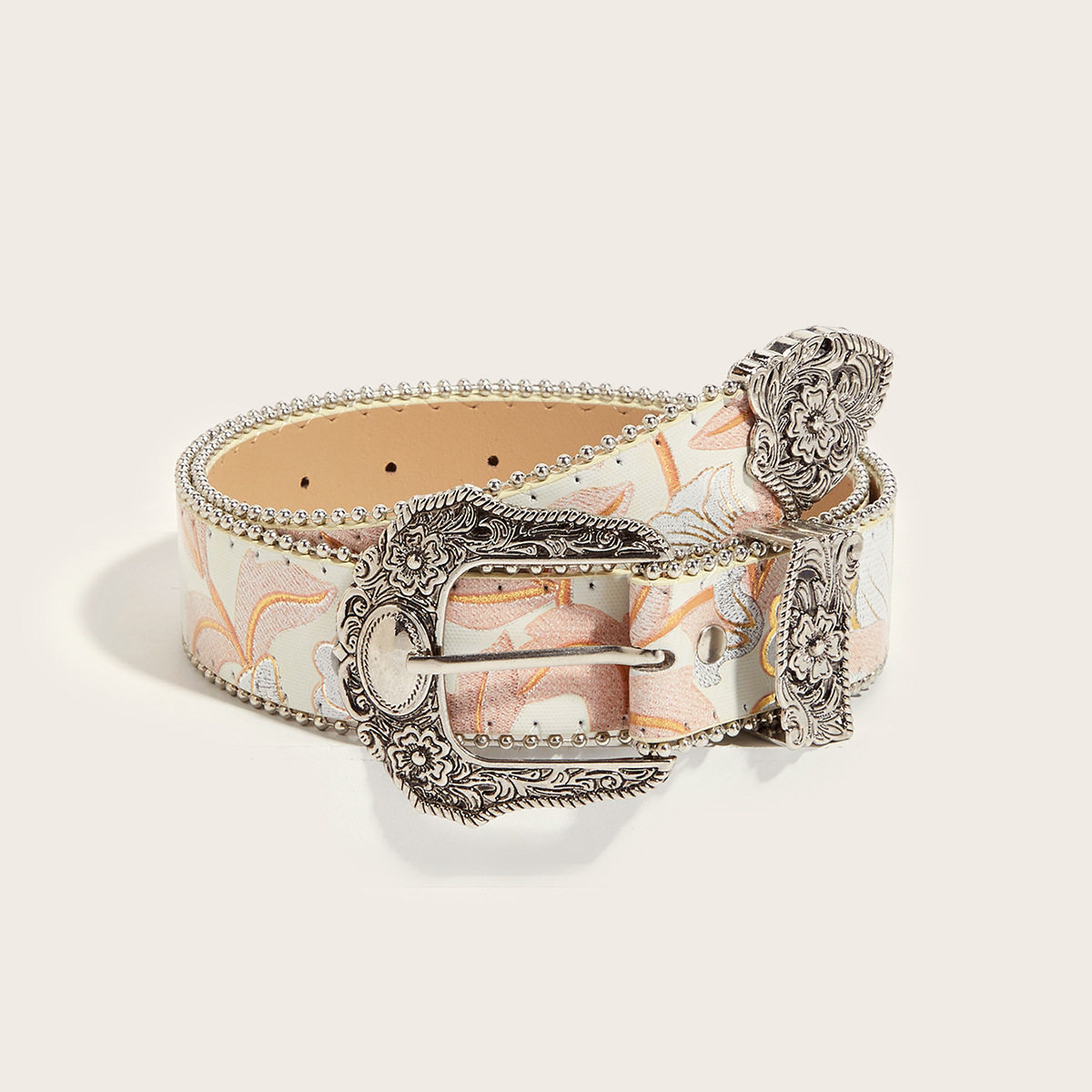 BradyMelivette美式复古朋克风花朵皮带女士串珠腰带装饰配裙子,服饰配件/皮带/帽子/围巾,腰带/皮带/腰链,淘宝优惠券,粉丝福利购,淘宝优惠卷