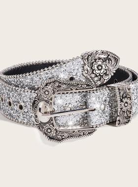 BradyMelivette欧美复古星星腰带女ins风亚文化辣妹y2k皮带裤带