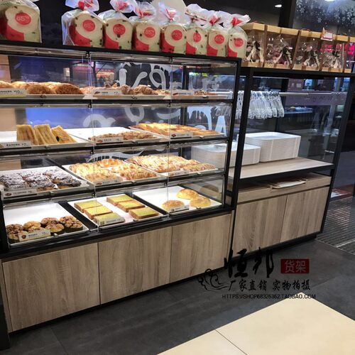 透明面包柜85度C面包房货架 面包边柜展示柜蛋糕样品柜食品货架