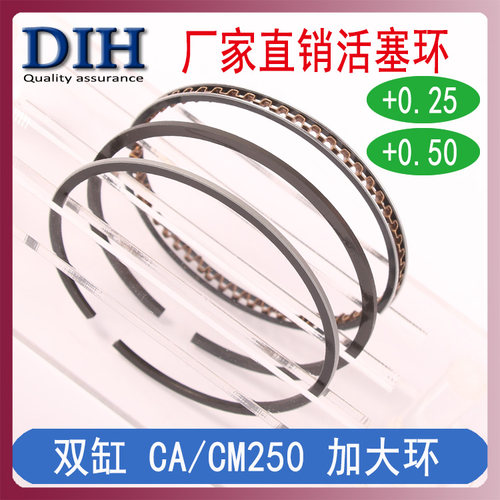 适用于CM CA250大地鹰王250钱江QJ250嘉陵JH250加大1.2活塞环233