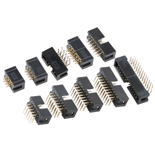 简易牛角座排线插头JTAG插座2.00MM直针弯针DC3-10/14/16/20/40P