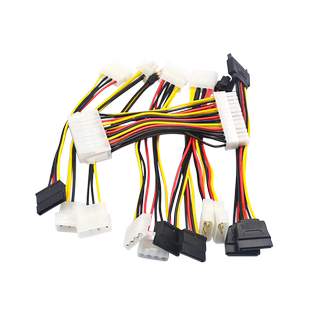 sata硬盘电源线一分二6P转IDE4针固态机械连接显卡供电线转接线