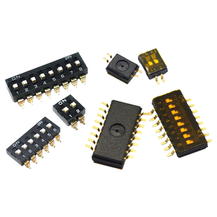 贴片拨码开关 2p 4p 6p 8p指拨/地址开关 黑色脚距2.54MM 1.27MM