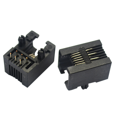 rj11电话插座90度6芯水晶头座