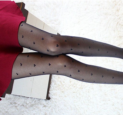 爱心点缀超薄款丝袜心宇连裤袜