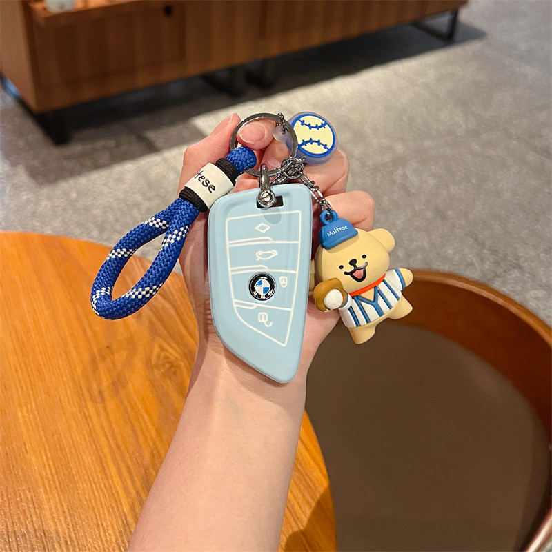 线条小狗宝马可爱钥匙套