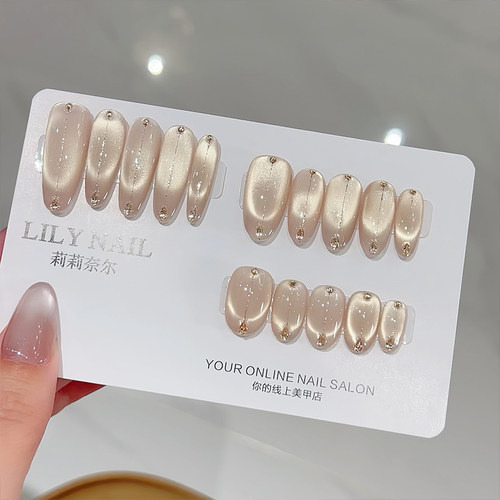 【Lilynail招财小金猫】手工穿戴甲2026新款春日美甲贴高级指甲贴