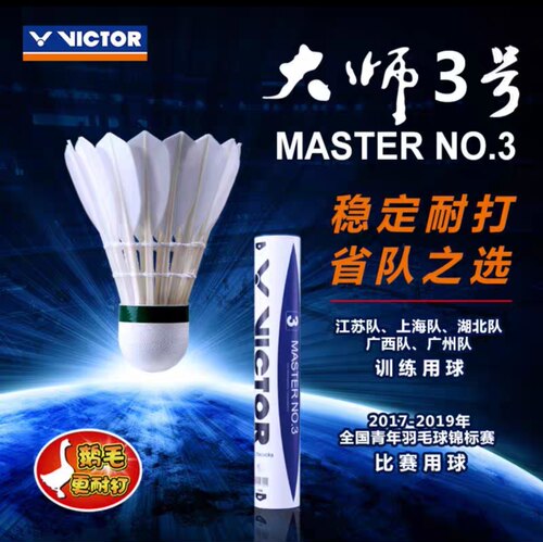 VICTOR威克多胜利羽毛球  正品大师级3号 大师6号鹅毛球 稳定耐打