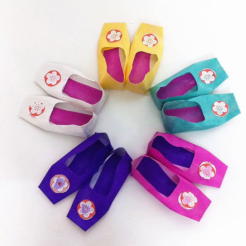 七夕七月初七五色鞋女七姐鞋彩色纸鞋子民间传统习俗纸折手工艺品