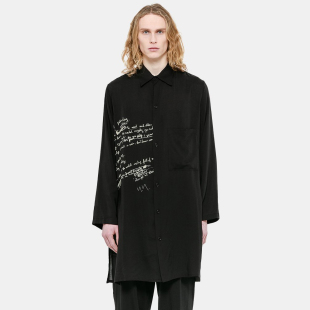 PRINT LYRIC BLOUSE歌词签名天丝舒适衬衫 印花薄款 YOJI 长衫 OOAK