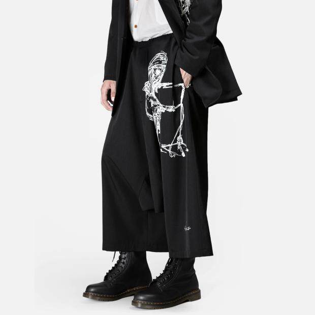 青年音乐家印花羊毛东京阔腿秀场