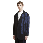 OOAK VISCOSE RUNWAY YOJI BLAZER蓝色经文拔染天丝西服薄款 夹克