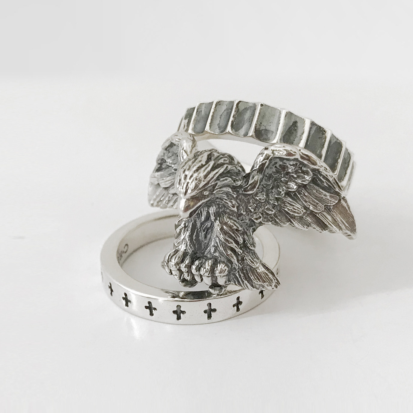 OOAK老鹰戒指手工意大利设计师