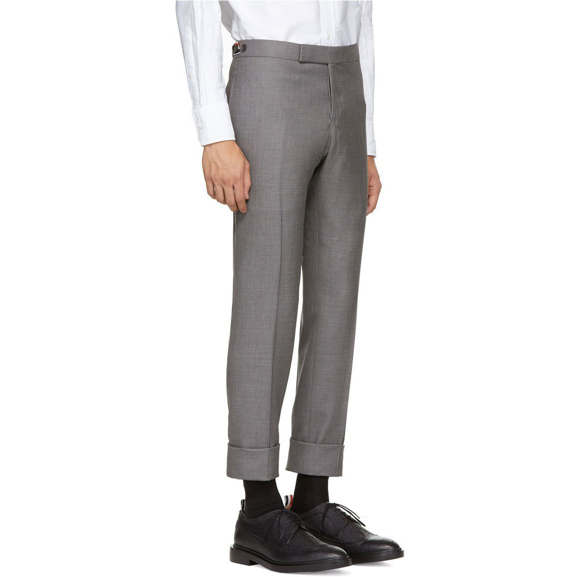 YOJI OOAK WOOL GREY PANTS英国制灰色权志龙TB经典羊毛修身西裤