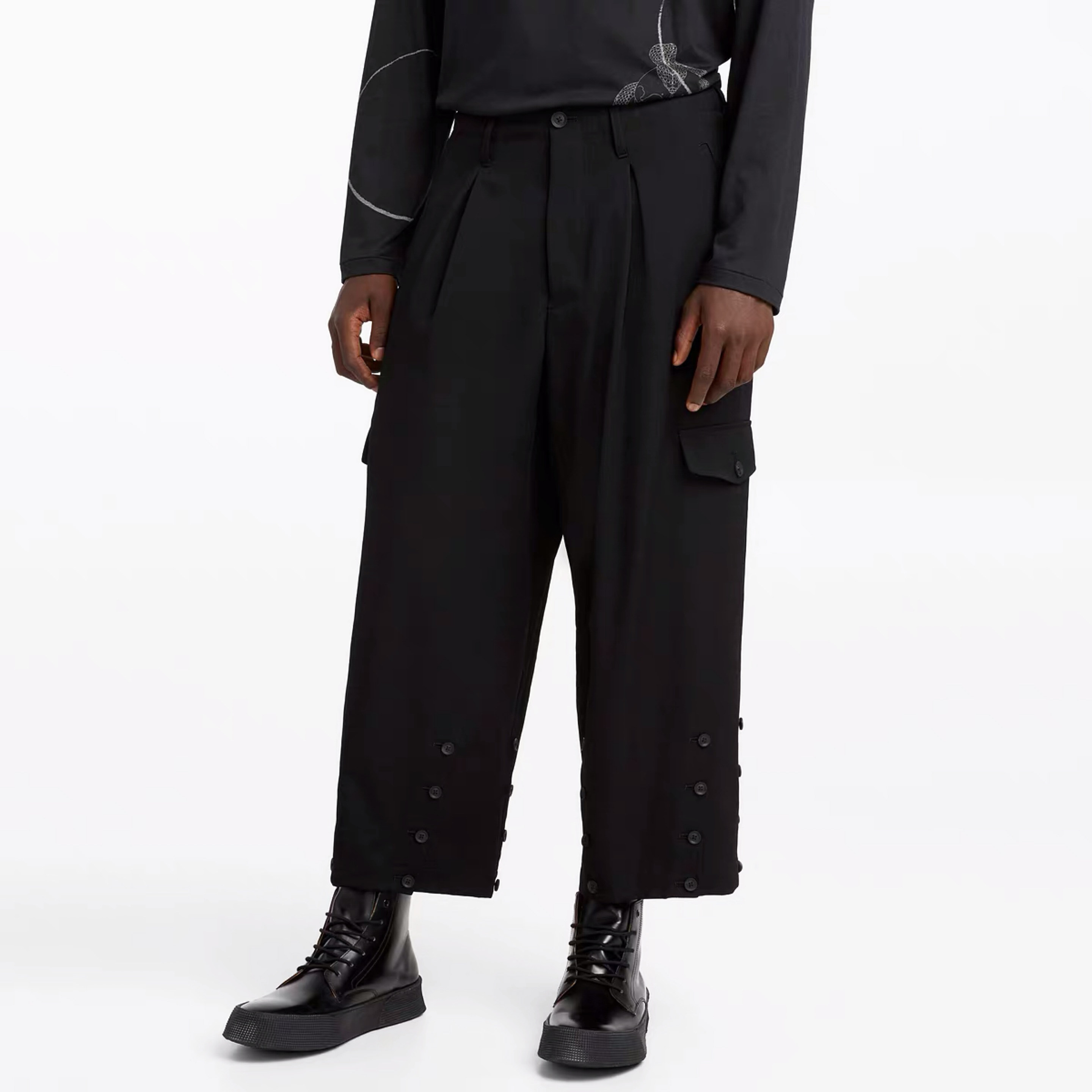 羊毛多功能可调节直筒裤