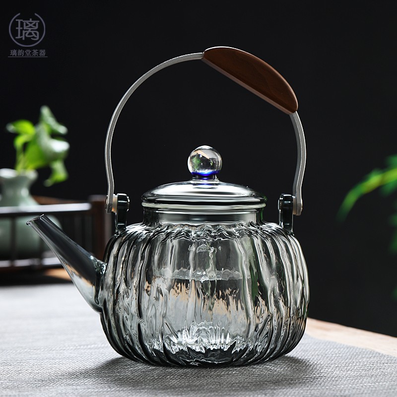 提梁壶茶具煮茶器新款玻璃煮茶壶耐高温烧水泡茶家用电陶炉煮茶炉