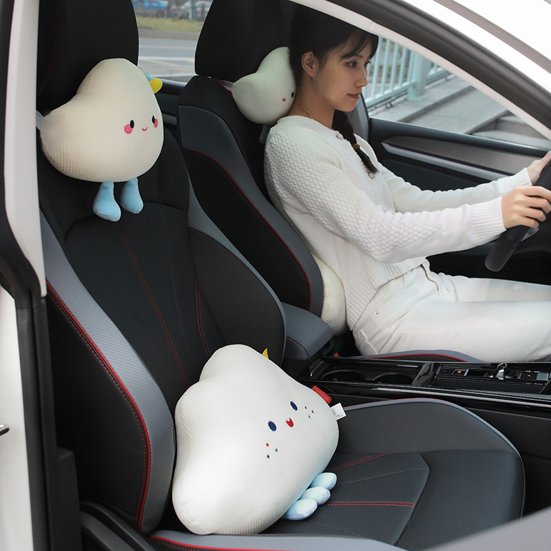 车载按摩腰靠护腰座椅头枕汽车专用靠垫护颈一对夏季可爱好物四季