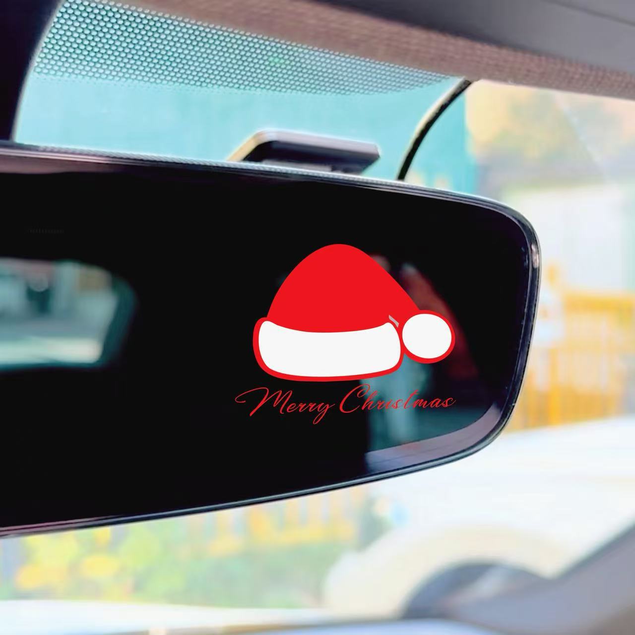 【节日畅销9万+】圣诞帽防水车贴