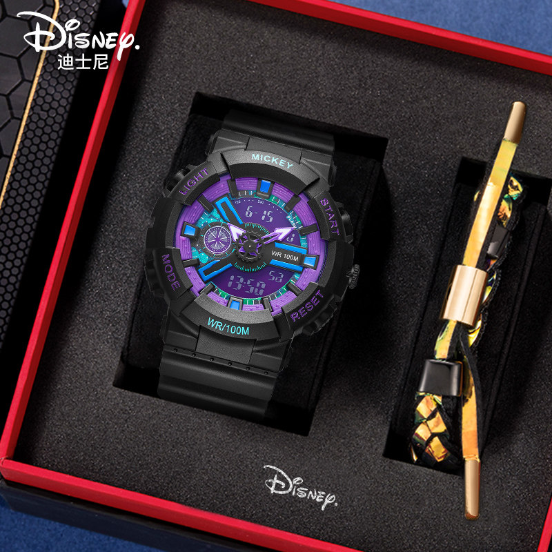 迪士尼手表男款学生潮流2021年初高中生防水青少年运动电子表男孩