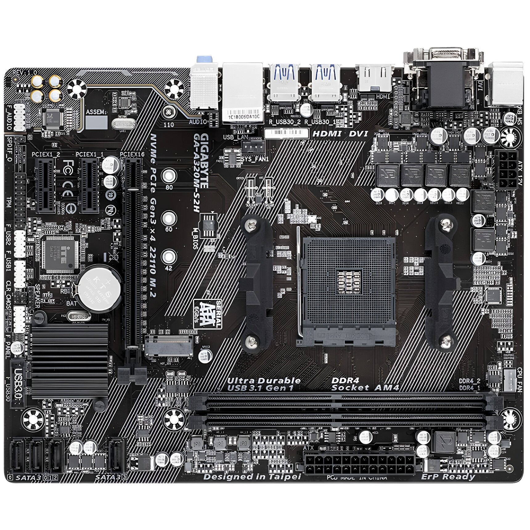 Gigabyte/技嘉GA-A320M-S2H/HD2 AB350M-S2 AMD AM4锐龙