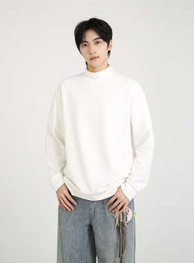 NineteenAutumn 重磅德绒纯色百搭半高领T恤保暖打底衫男女同款