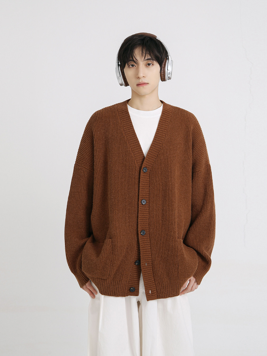 19 가을|기본 다용도 카디건 스웨터 V 넥 루즈 스웨터 재킷 학생 일본 복고풍 남성과 여성