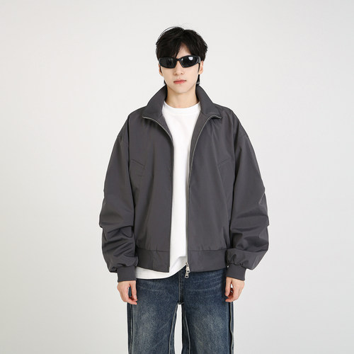 NineteenAutumn秋季新款美式飞行员夹克复古立领短款外套潮牌男