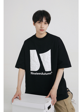 十九秋/2025夏季新款280g重磅潮牌龙年印花短袖T恤宽松休闲上衣男