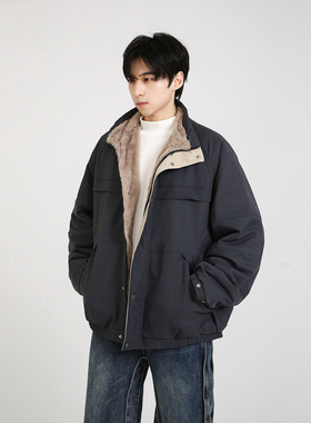 NineteenAutumn冬季新款男女同款加绒加厚保暖立领座山雕外套棉衣